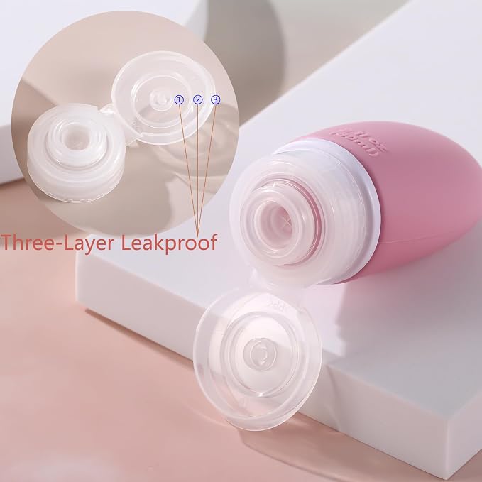 Leak Proof Silicone Travel Bottles, 4 Pack 2oz Liquid Squeezable Refillable - Image 5