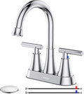 Bathroom Faucets for Sink 3 Hole, Hurran 4 inch Chrome Bathroom Sink Faucet by Hurran