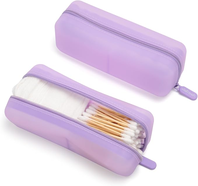 Cotton Pad Swab Travel Case – 2-in-1 Portable Waterproof Qtips Dispenser - Image 2