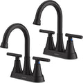 Bathroom Faucets for Sink 3 Hole, Hurran 4 inch Matte Black Bathroom Sink Faucet by Hurran