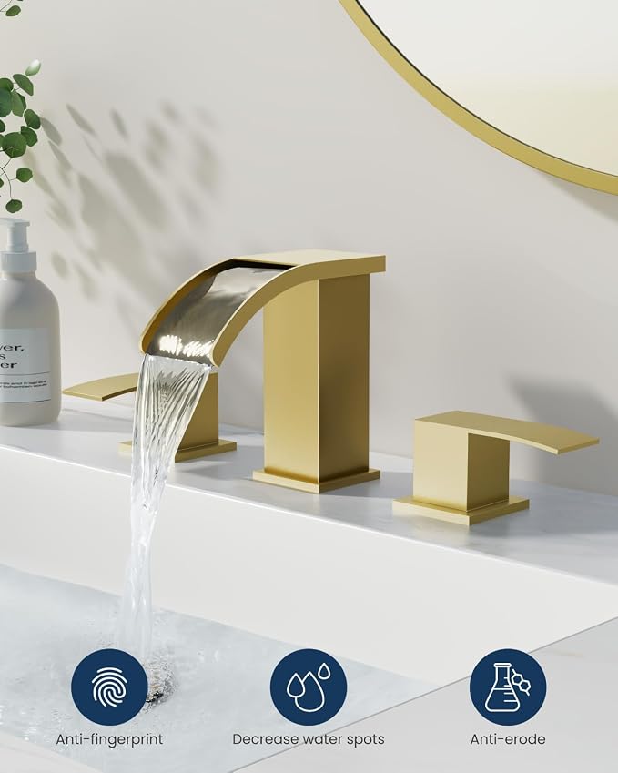 gotonovo Waterfall 8 inch Widespread Bathroom Faucet Set Bathroom Sink Faucet 3 - Image 2