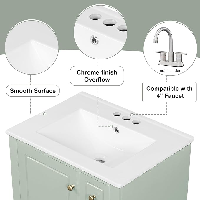 Harper & Bright Designs 24" Bathroom Vanity - Image 7