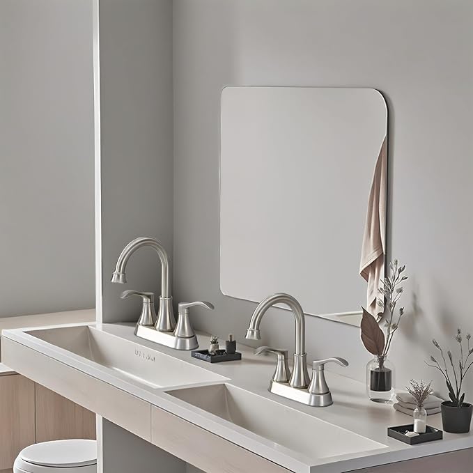 Brushed Nickel Bathroom Sink Faucets, 360° Swivel High-Arc Spout 2-Handle 4 - Image 2
