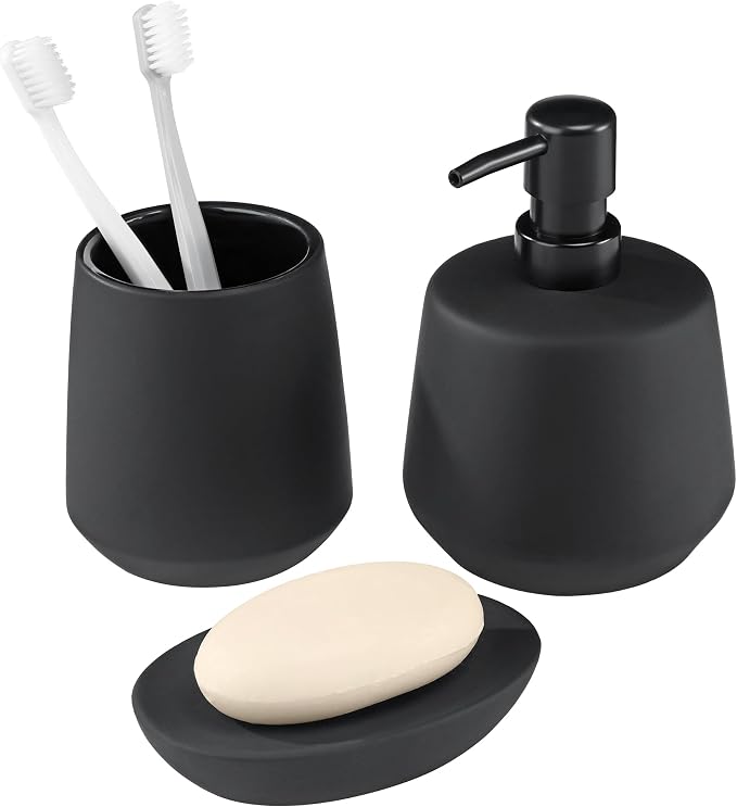 Navaris Ceramic Bathroom Sink Accessories Set by Navaris