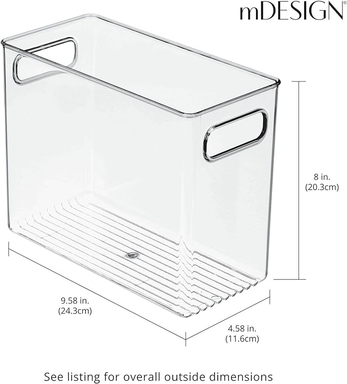 mDesign Tall Modern Stackable Plastic Storage Organizer Bin Basket - Image 5
