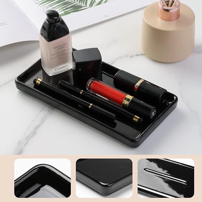Gurygo 8" Bathroom Trays, Ceramic Vanity Trays - Image 3