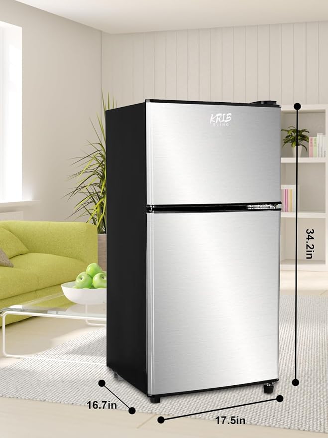Mini Fridge With Freezer, 3.5 Cu. Ft Compact Refrigerator With 2 Doors - Image 8