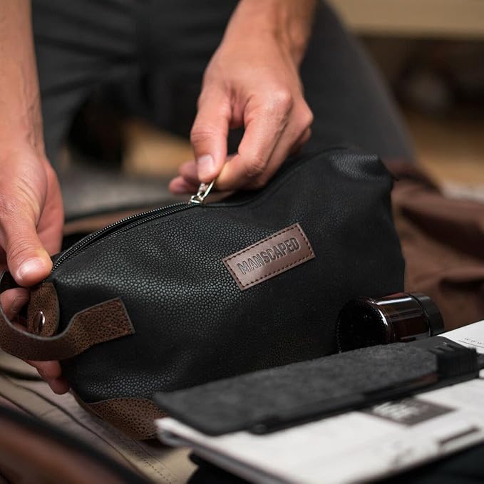 MANSCAPED® The Shed Men's Premium Quality Toiletry Bag, PU Leather Dopp Kit - Image 2