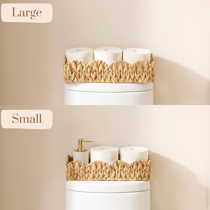 YANGQIHOME Toilet Paper Basket, Water Hyacinth Toilet Tank Basket - Image 7