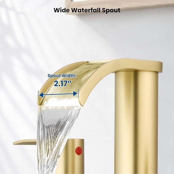 gotonovo Waterfall 8 inch Widespread Bathroom Faucet Set Bathroom Sink Faucet 3 - Image 4