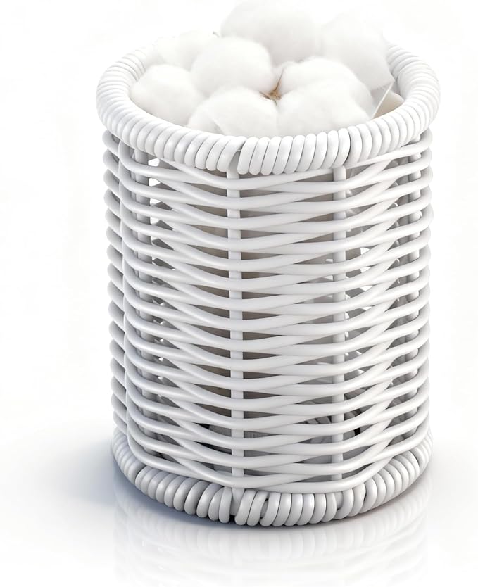 Rattan Jars, Rattan Desk Organizer, Bathroom Essentials Accessories Decor by Dealpoli
