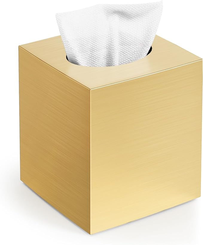 Tissue Box Cover, Square Modern Facial Acrylic Tissue Holder Napkin Dispenser by Chintu