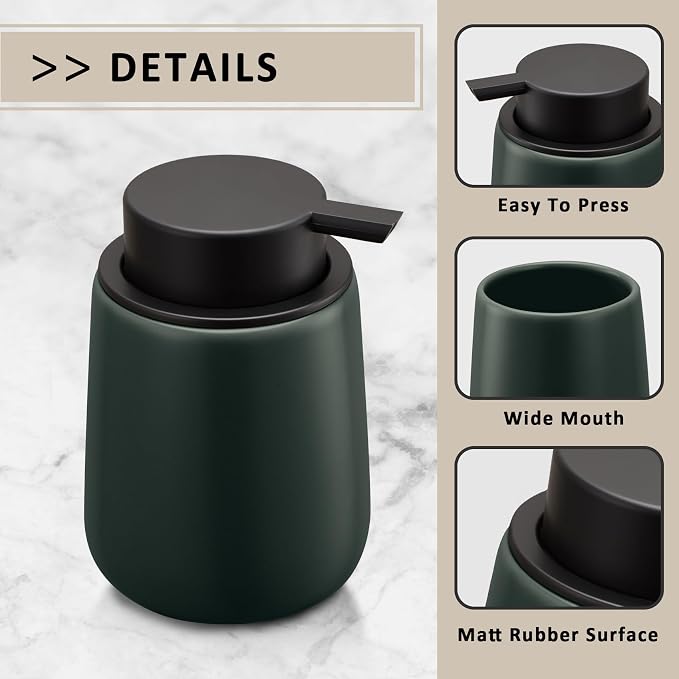 Soap Dispenser Ceramic with Easy-to-Press Pump Hand Lotion Liquid Dispenser - Image 8