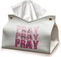 Bible Christian Tissue Box Cover Rectangle, Pray Over it Pray Through it by UTELKA