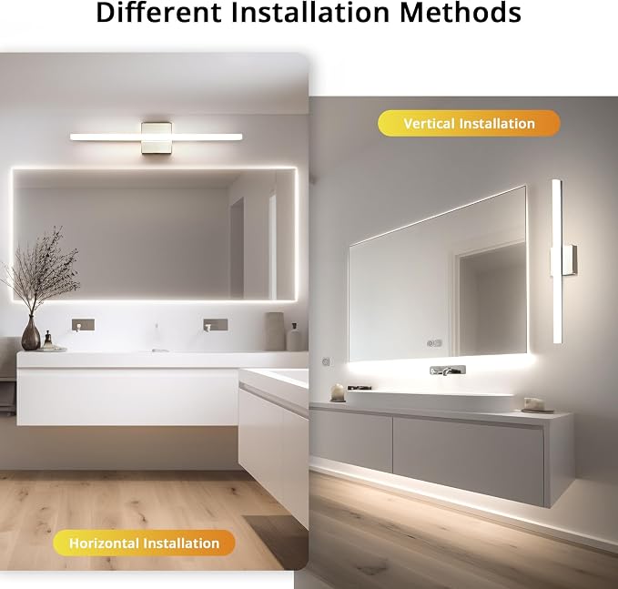 Combuh LED Bathroom Vanity Light Bar 24Inch 14W IP44 Chrome Shining Over Mirror - Image 2