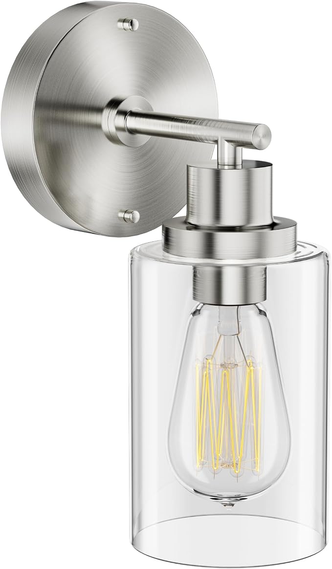 GORDNWE 1-Light Bathroom Wall Sconce, Brushed Nickel Vanity Light, Modern Wall by GORDNWE