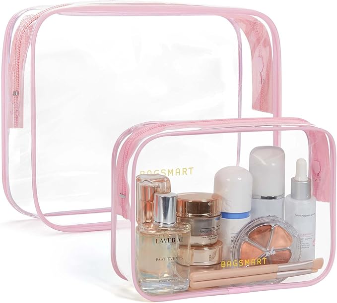 BAGSMART Clear Toiletry Bag, TSA Approved Travel Toiletry Bag Carry On Travel by BAGSMART