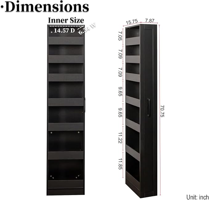 JOYSOURCE Tall Narrow Pull-Out Storage Shelf - Image 2