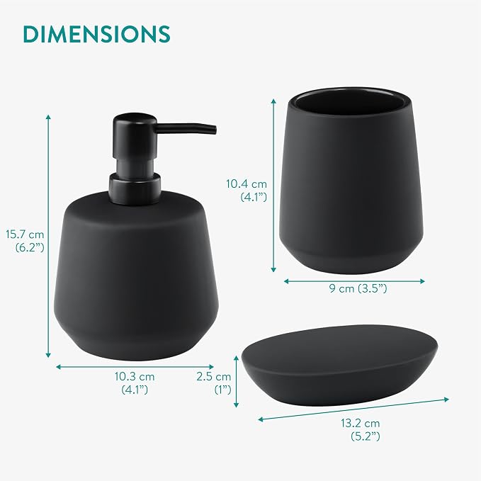 Navaris Ceramic Bathroom Sink Accessories Set - Image 6