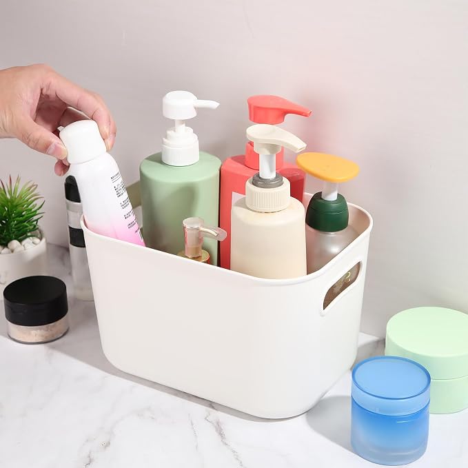 Zopeal Plastic Storage Bins 10 Pcs White Pantry Organizer Bins Small Baskets - Image 6