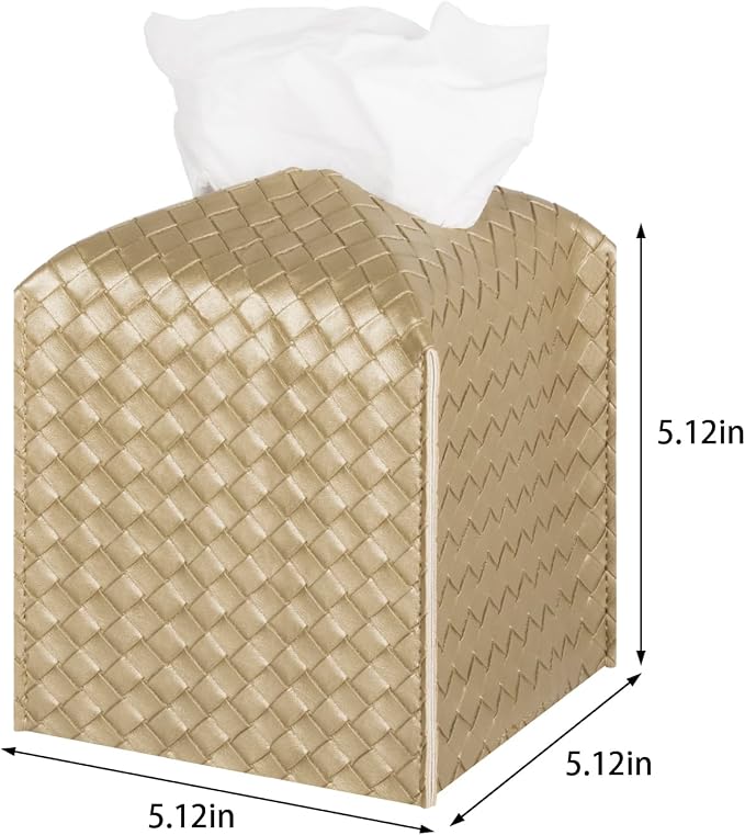 Tissue Box Cover PU Leather Tissue Holder Square Facial Tissue Case Facial - Image 3
