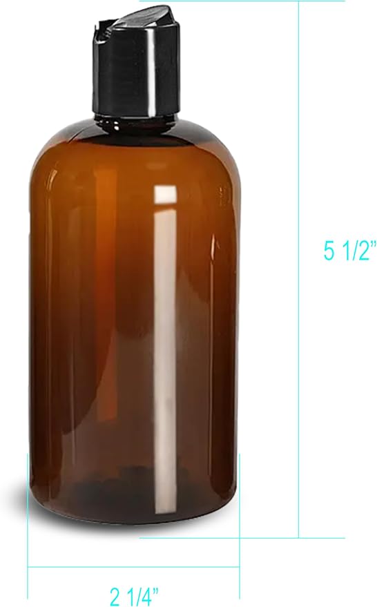 ljdeals 8 oz Amber Plastic Empty Bottles - Image 3