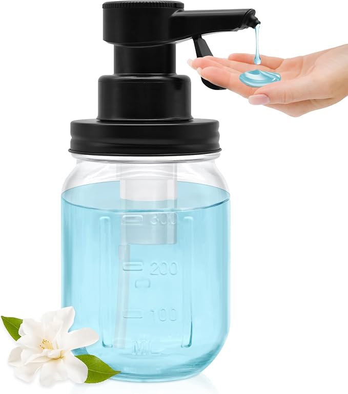 12oz Automatic Touch Sensor Liquid Glass Soap Dispenser, Hands-Free Mason Jar by GistomeHome