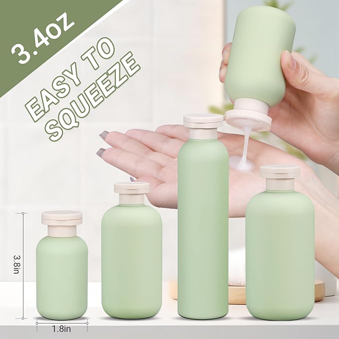 ASEVAT 3.4 oz Travel Bottles for Toiletries, Leak Proof Squeeze Bottles - Image 3