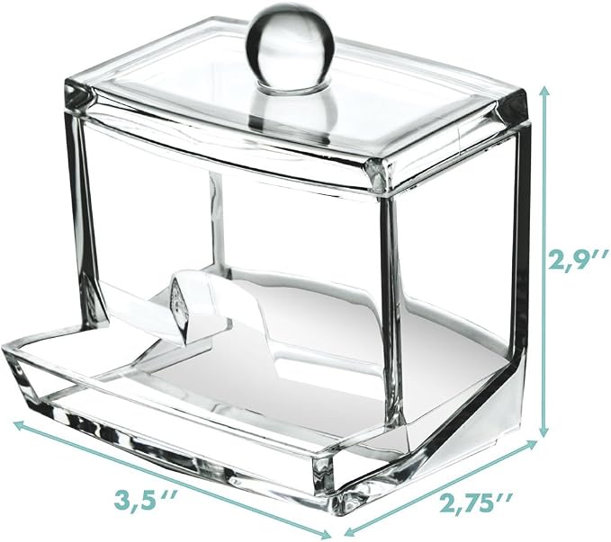 Sooyee Qtip Holder Restroom Organizer, Acrylic Q Tip Storage Organizer - Image 2