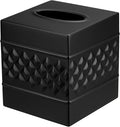 Monarch Abode Tissue Box Cover Square – Handcrafted Geo Embossed Black Metal by MonarchAbode