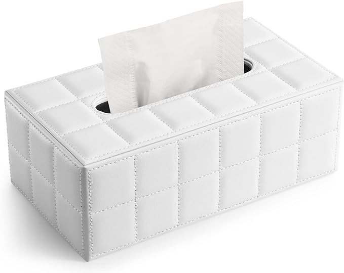 KINGFOM Rectangular Tissue Box Cover, Imitation Suede PU Leather Tissue Box by KingfomLeatherHomeOfficeDecor