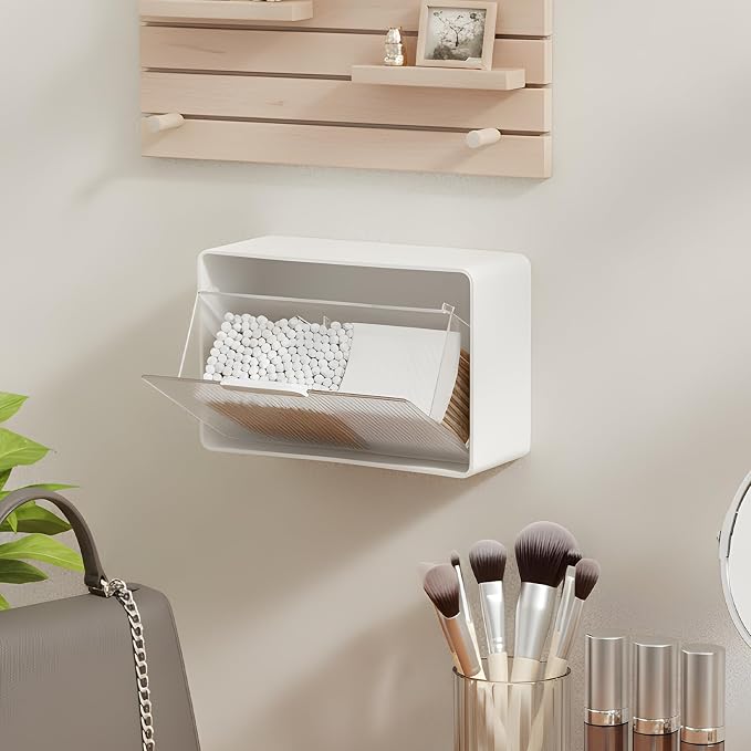 Qtip Holder, 2 Pack Wall Mount Qtip Holder Organizers - Image 3