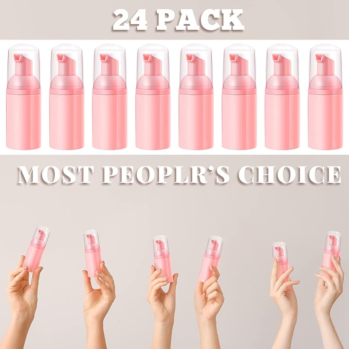 24 Pcs Foam Pump Bottles 1 Oz/ 30 ml Plastic Mini Empty Dispenser Travel Soap - Image 5