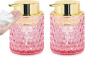 2pcs Pink Glass Foaming Soap Dispenser, Bathroom Refillable 10 Oz Foam Hand by Fvstar