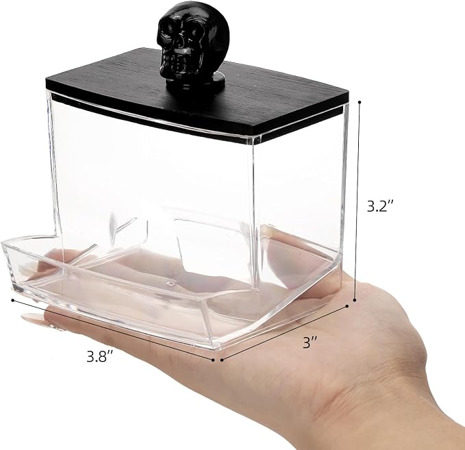 Tbestmax 10oz Qtip Holder Dispenser Big Clear Bathroom Organizer Accessories - Image 4