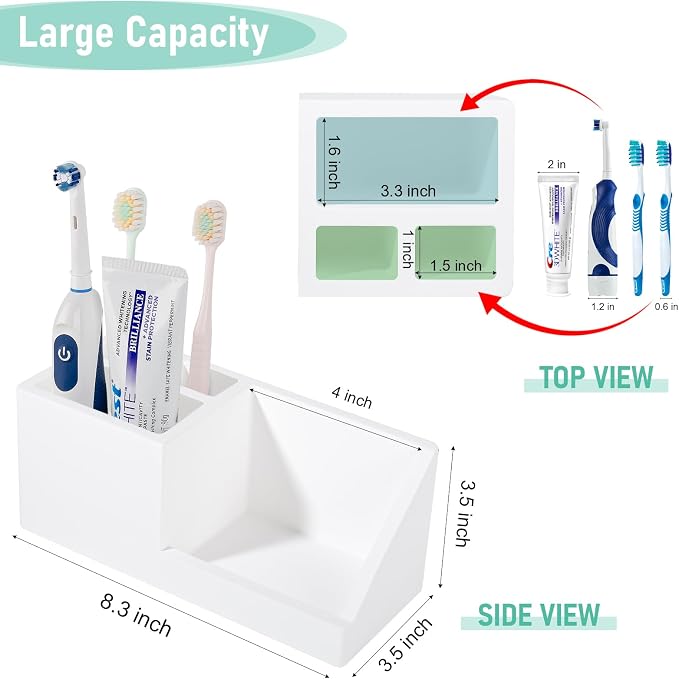 Diatomite Toothbrush Holders for Bathrooms, Quick Dry Electric Tooth Brush and - Image 4