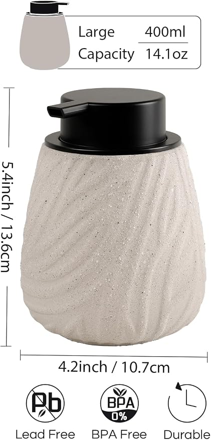 Foaming Soap Dispenser, 14 oz Ceramic Foam Soap Pump - Image 2