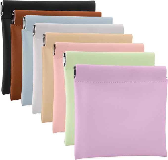 BUSOHA 8PCS Snap Closure Organizer Pouch, Small Women's Leather Pouches by BUSOHA