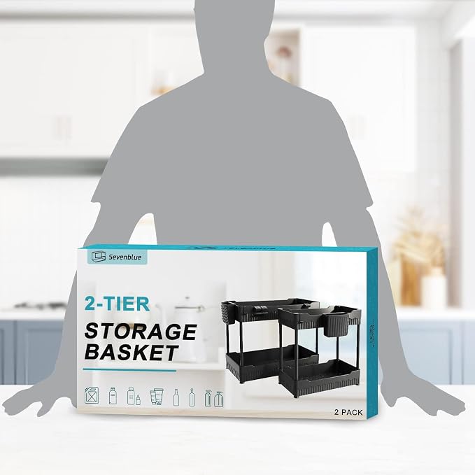2 Pack Under Sink Organizer, Under Bathroom Cabinet Organizer - Image 7