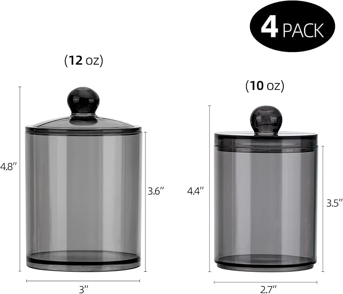 Tbestmax 4 Pack Qtip Holder 10-Ounce, 12-Ounce Bathroom Organizer Accessories - Image 7