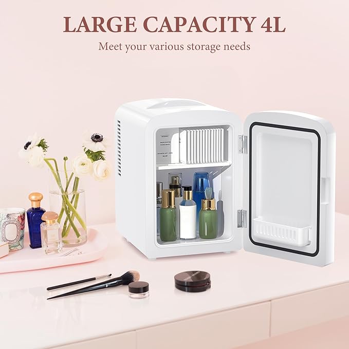 Xbeauty Mini Fridge, 4L Portable Small Refrigerator - Image 2