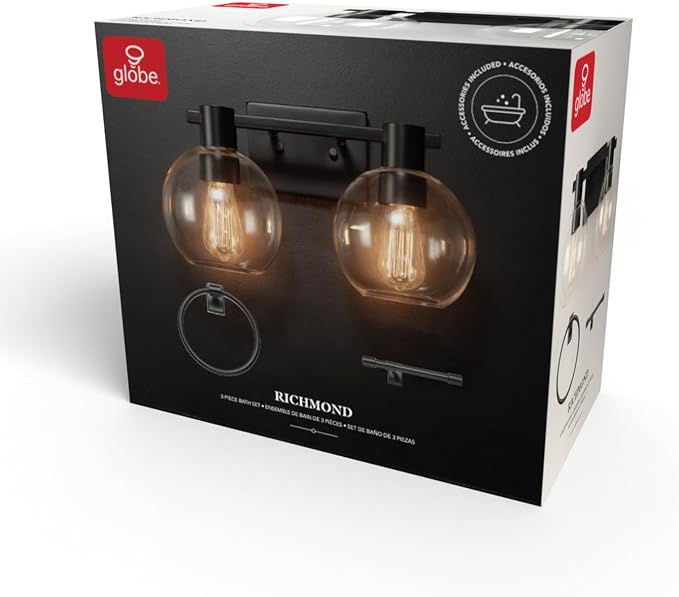 GLOBE Electric 63000057 3-Piece All-in-One Bathroom Set, Matte Black, Toilet - Image 13