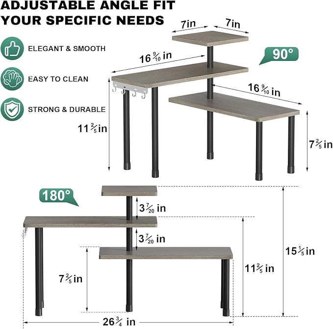 ZHWS Kitchen Countertop Organizer, Bathroom Counter Organizer, Adjustable 3 - Image 2