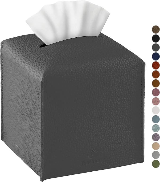 Tissue Box Cover, Jeethemy Square PU Leather Tissue Box Holder, Modern Tissue by Jeethemy