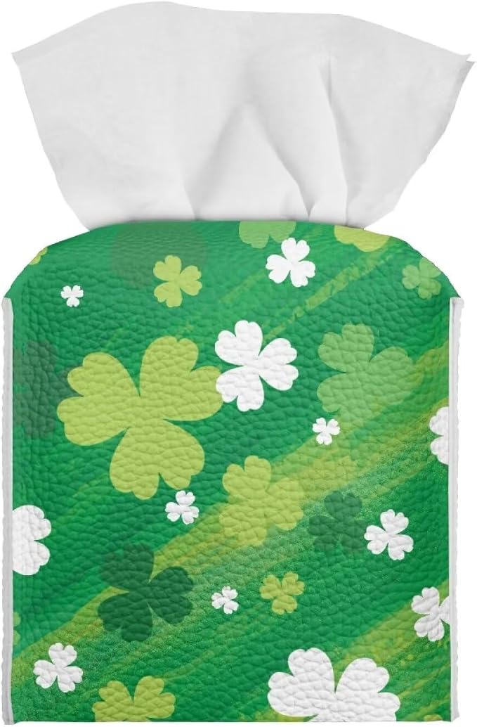 St. Patrick Lucky Grass Stripe Tissue Box Cover Square Tissue Covers Tissue by Pzuqiu