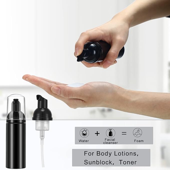 70 Pcs 2 oz Plastic Foam Soap Dispensers Refillable Lash Shampoo Bottles - Image 3