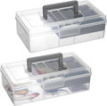 JUXYES 2 Pack Plastic Carry Storage Box by JUXYES