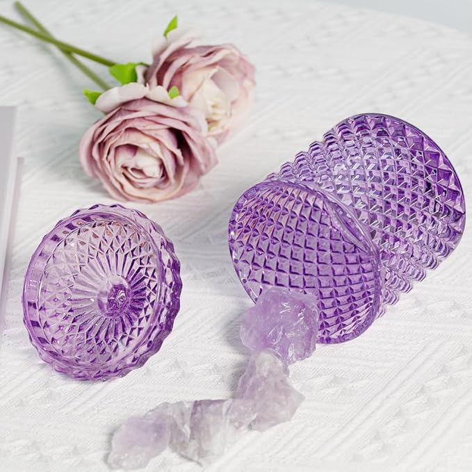 R FLORY 2 Pack Qtip Holder Glass Apothecary Jars - Image 6