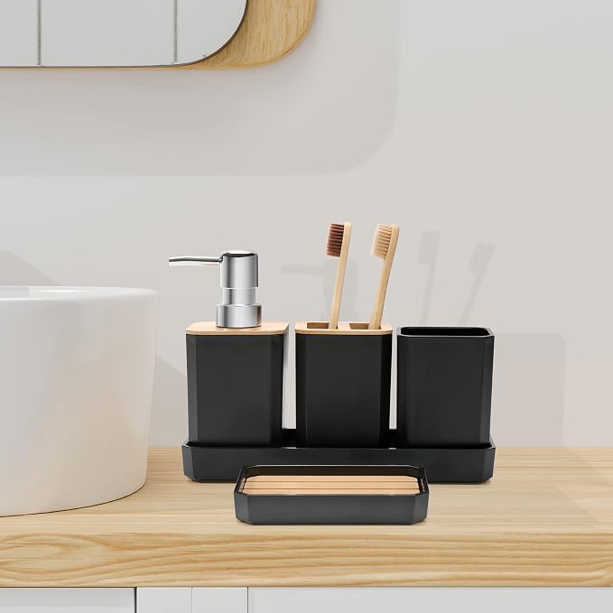FEILANDUO Bathroom Accessories Set, Soap Dispenser, Soap Dish, Toothbrush Holder - Image 5