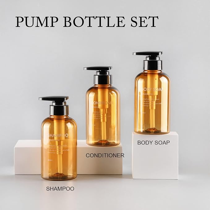 3pcs Refillable Shampoo and Conditioner Bottles, 16.9oz/500ml Shampoo - Image 6